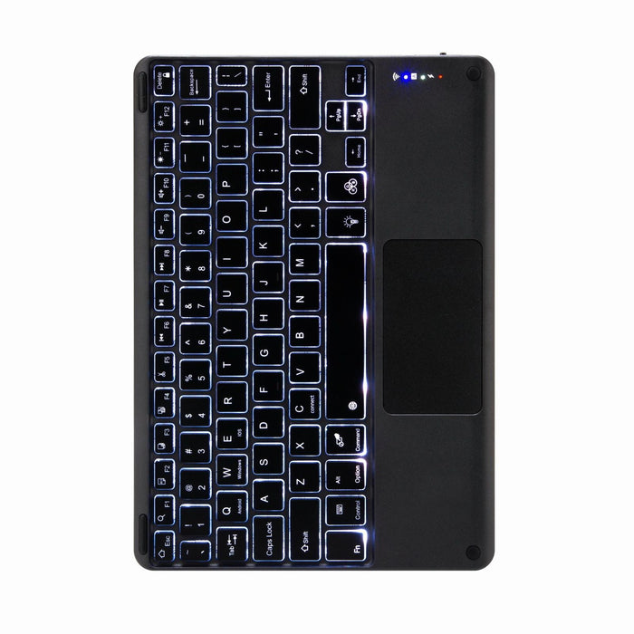 Touch Backlight Bluetooth Keyboard Leather Case With Rear Three-Fold Holder For Ipad 10.2 2020 & 2019 / Pro 10.5 Inch