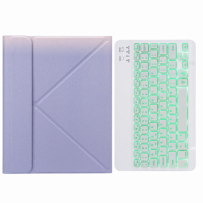 Monochrome Backlight Bluetooth Keyboard Leather Case With Rear Three-Fold Holder For Ipad 10.2 2020 & 2019 / Pro 10.5 Inch