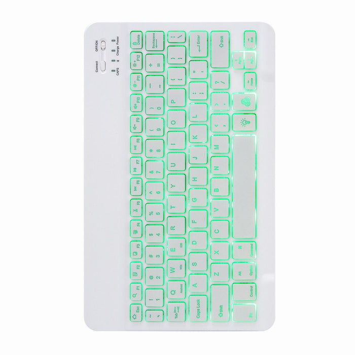 Monochrome Backlight Bluetooth Keyboard Leather Case With Rear Three-Fold Holder For Ipad 10.2 2020 & 2019 / Pro 10.5 Inch