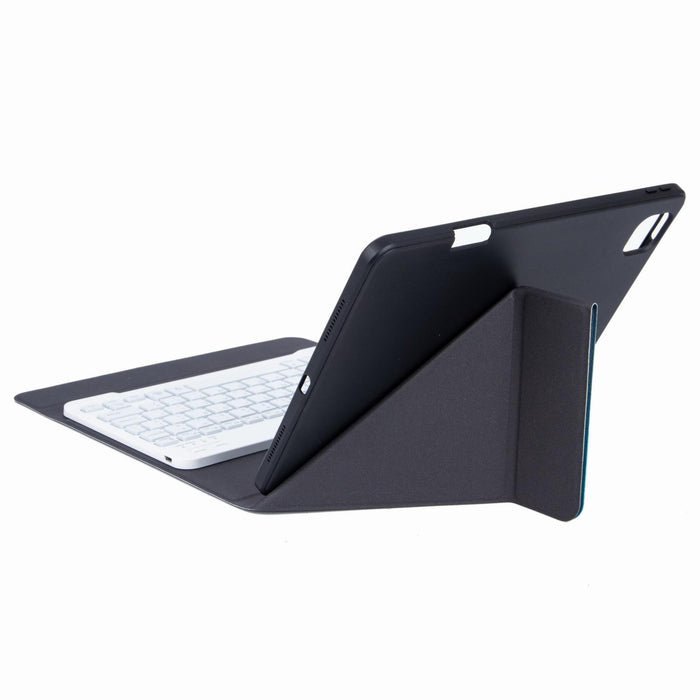 Monochrome Backlight Bluetooth Keyboard Leather Case With Rear Three-Fold Holder For Ipad Pro 11 Inch 2021 & 2020 & 2018 / Air 2020 10.9