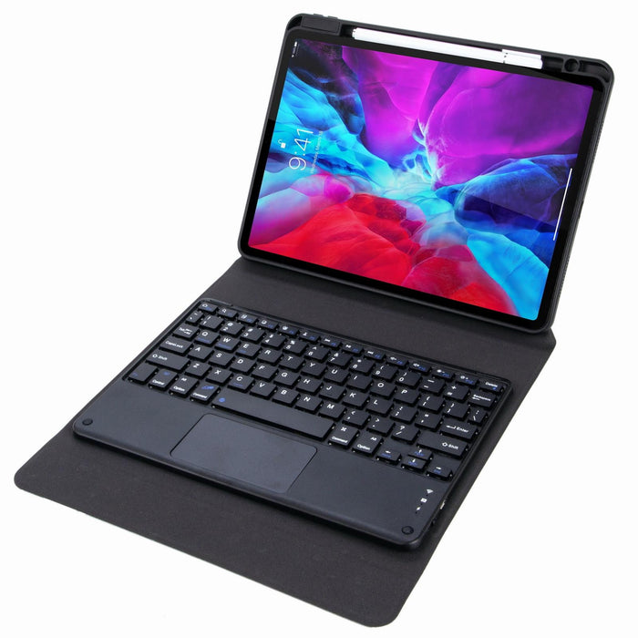 Touch Bluetooth Keyboard Leather Case With Rear Three-Fold Holder For Ipad 9.7 2018 & 2017