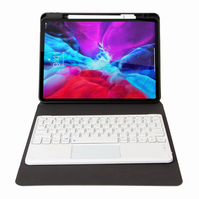 Touch Bluetooth Keyboard Leather Case With Rear Three-Fold Holder For Ipad 9.7 2018 & 2017