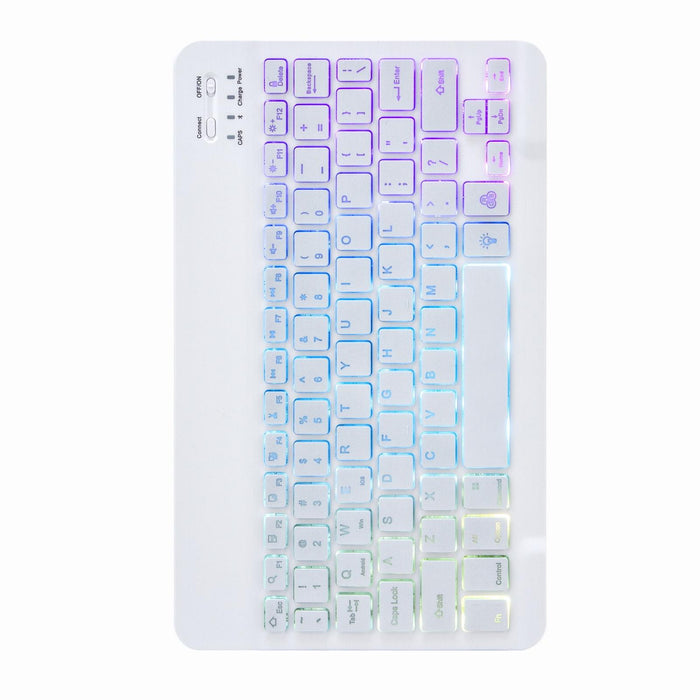 Tri-Colour Backlight Bluetooth Keyboard Leather Case With Rear Three-Fold Holder For Ipad 10.2 2020 & 2019 / Pro 10.5 Inch