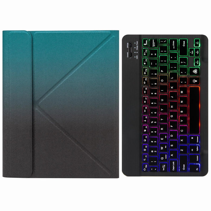 Tri-Colour Backlight Bluetooth Keyboard Leather Case With Rear Three-Fold Holder / Air 2020 10.9