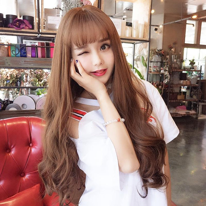 Long Curly Hair Wig Air Bangs For Women