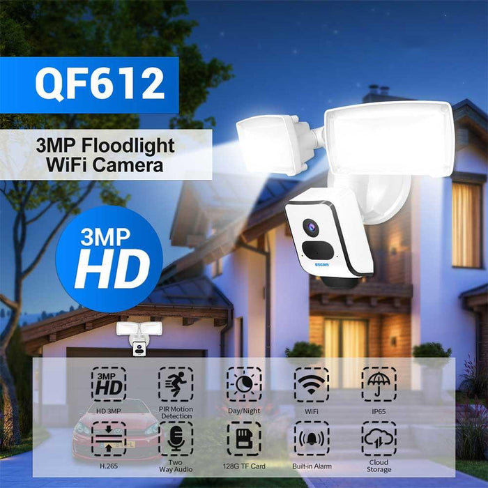 3Mp Wifi Ip Camera & Floodlight Support Night Vision / Pir Detection