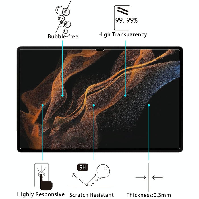 2 Pcs 9H 2.5D Explosion-Proof Tempered Tablet Glass Film For Samsung Galaxy Tab S8 Ultra / X900