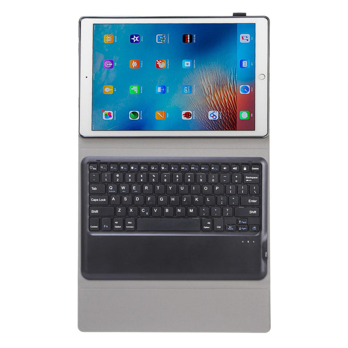 Tpu Detachable Bluetooth Keyboard Leather Case With Bracket For Ipad Pro 12.9 Inch 2015 / 2017 Black