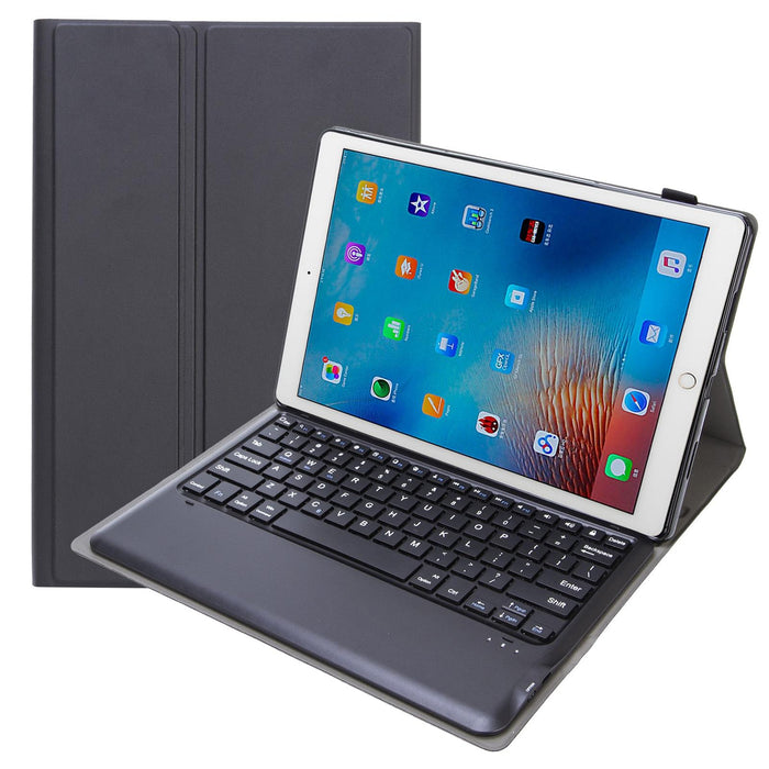 Tpu Detachable Bluetooth Keyboard Leather Case With Bracket For Ipad Pro 12.9 Inch 2015 / 2017 Black