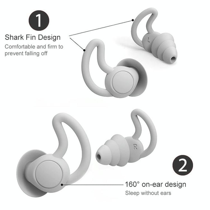 A1 Shark Fin Version Nano Silicone Sleeping Noise Reduction Earplugs - Two Layer