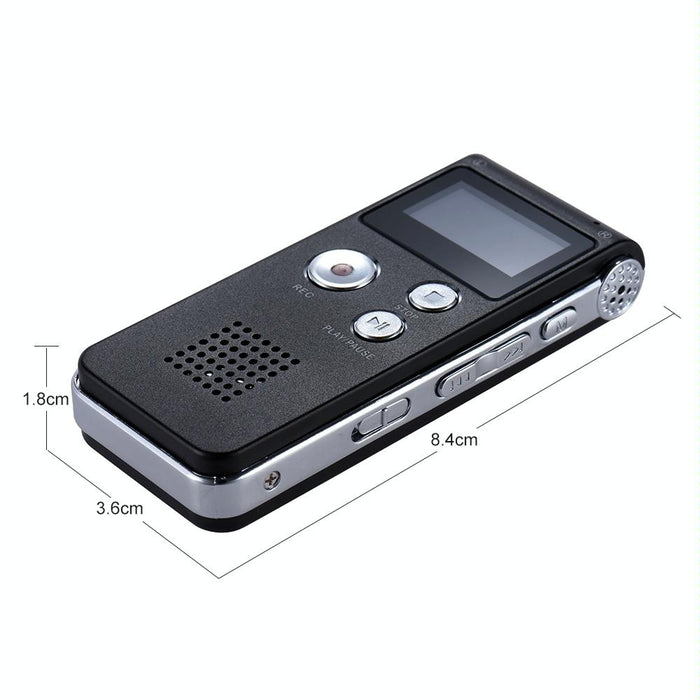 Usb Dictaphone Digital Audio Voice Recorder With Wav Mp3 Player Var Function Black