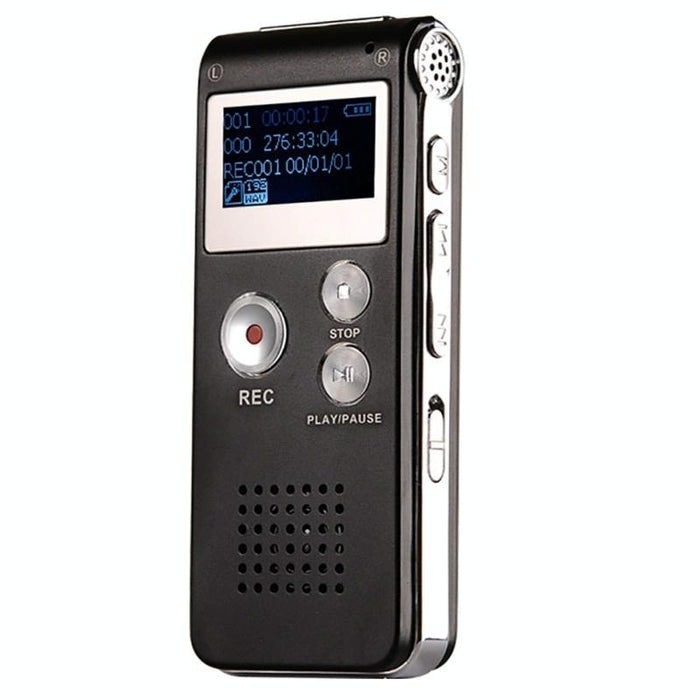 Usb Dictaphone Digital Audio Voice Recorder With Wav Mp3 Player Var Function Black