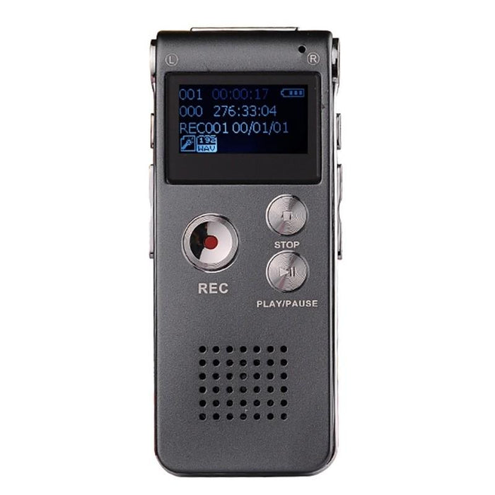 Usb Dictaphone Digital Audio Voice Recorder With Wav Mp3 Player Var Function Black