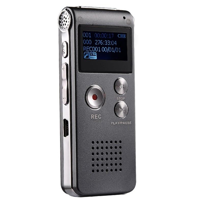 Usb Dictaphone Digital Audio Voice Recorder With Wav Mp3 Player Var Function Black