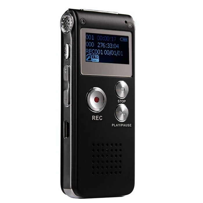 Usb Dictaphone Digital Audio Voice Recorder With Wav Mp3 Player Var Function Black