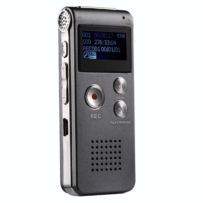 Usb Dictaphone Digital Audio Voice Recorder With Wav Mp3 Player Var Function Black
