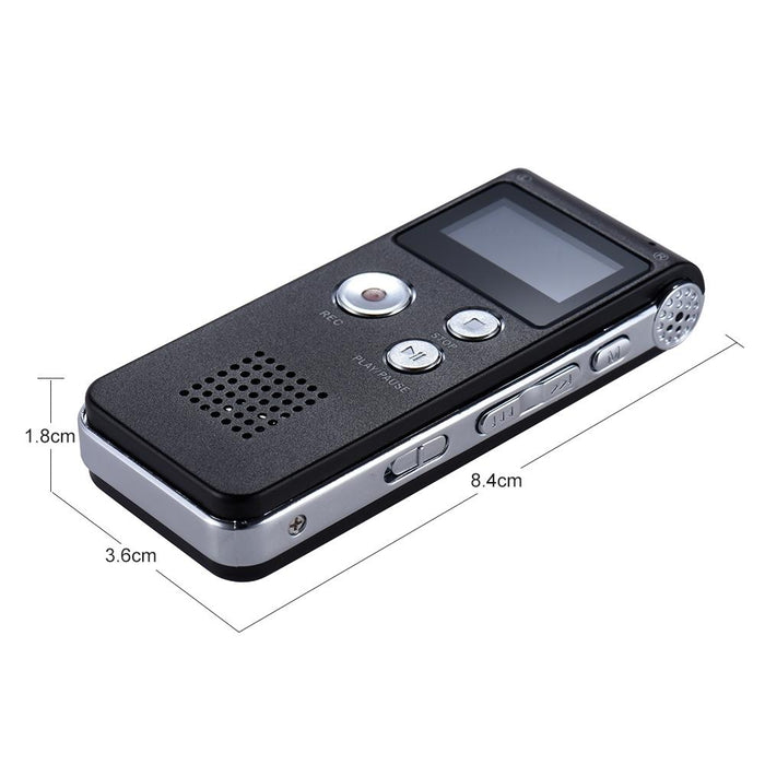 Usb Dictaphone Digital Audio Voice Recorder With Wav Mp3 Player Var Function Black