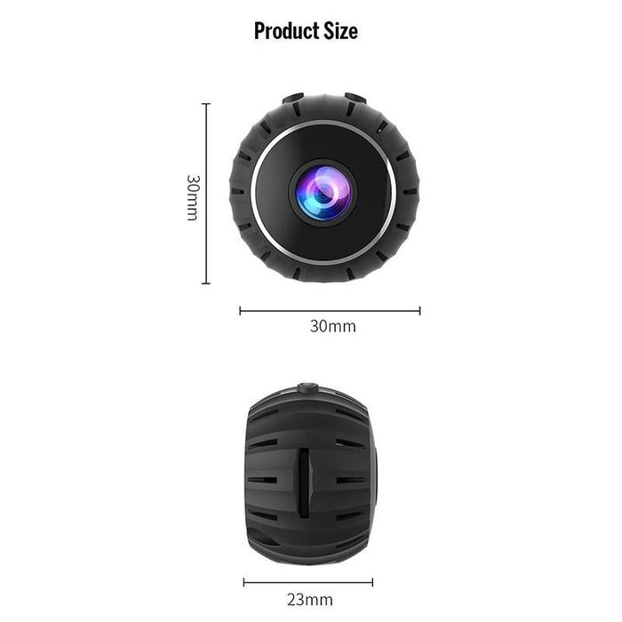 Infrared Night Vision Mini Wifi Camera With Base Black