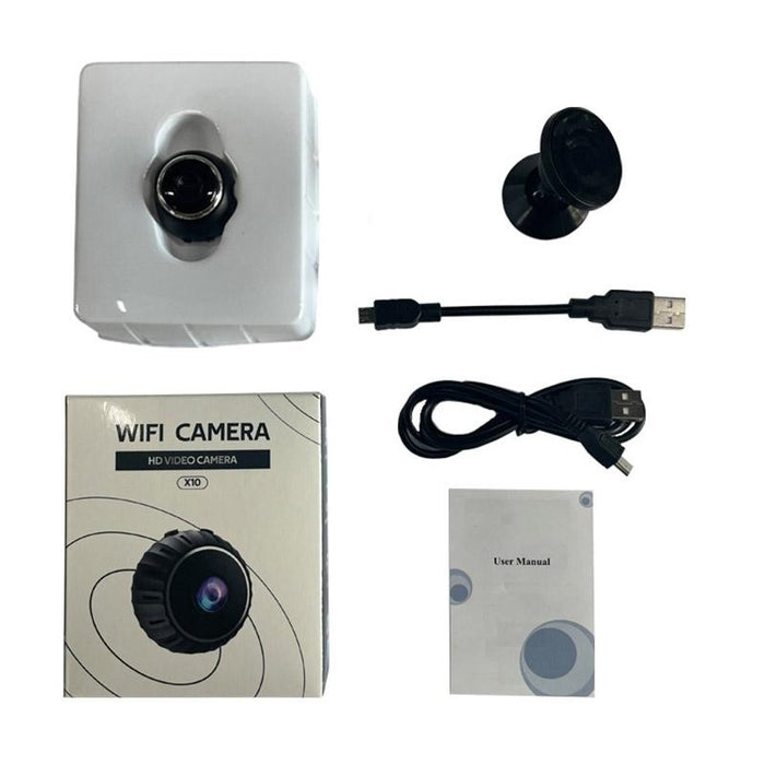 Infrared Night Vision Mini Wifi Camera With Base Black