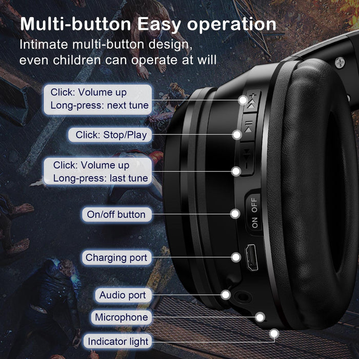 Wireless Bluetooth Headphones With Rgb Lighting