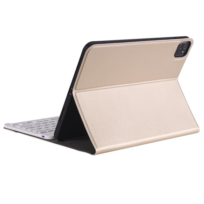 Lambskin Texture Ultra-Thin Bluetooth Keyboard Leather Case With Pen Holder & Backlight For Ipad Air 5 2022 / Air 4 2020 10.9 & Pro 11 Inch 2021 / 2020 / 2018