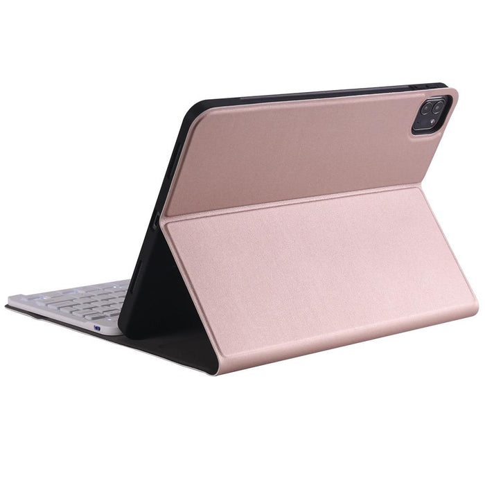 Lambskin Texture Ultra-Thin Bluetooth Keyboard Leather Case With Pen Holder & Backlight For Ipad Air 5 2022 / Air 4 2020 10.9 & Pro 11 Inch 2021 / 2020 / 2018