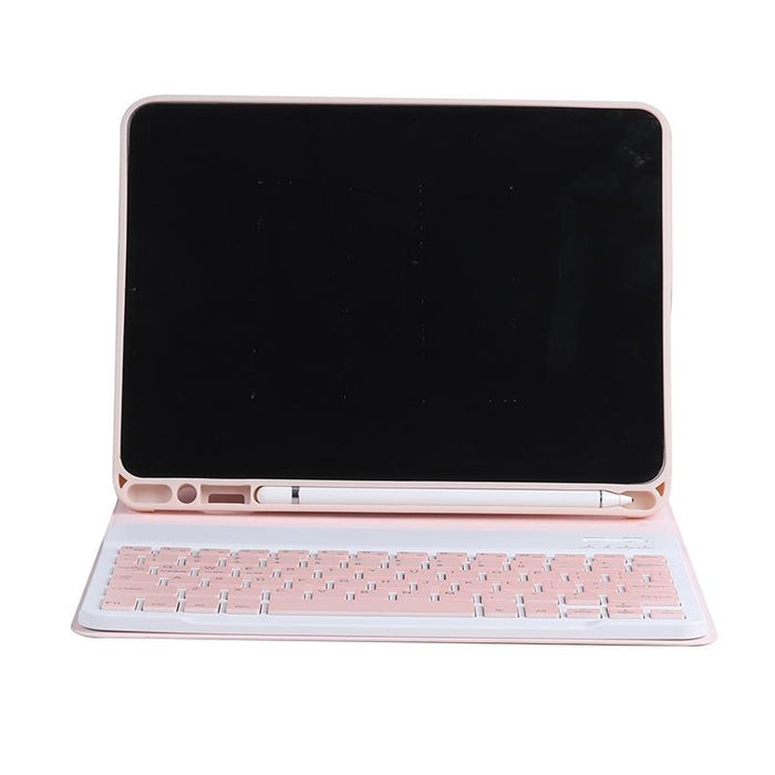 Candy Colour Skin Feel Texture Bluetooth Keyboard Leather Case With Pen Holder For Ipad Air 4 10.9 2020 / Air 5 10.9 2022