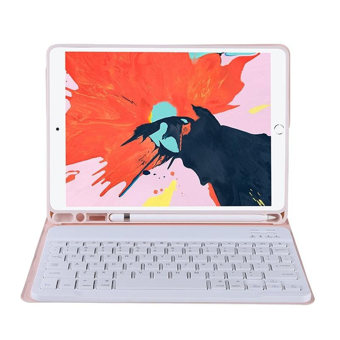 Candy Colour Skin Feel Texture Bluetooth Keyboard Leather Case With Pen Holder For Ipad Air 4 10.9 2020 / Air 5 10.9 2022