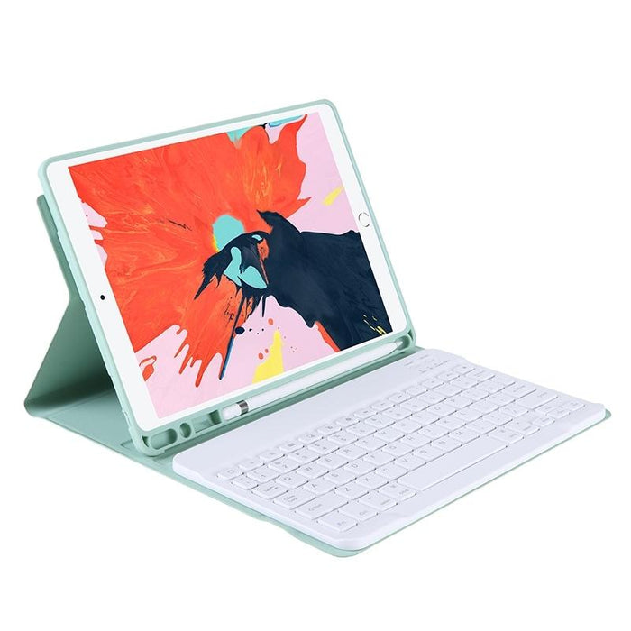 Candy Colour Skin Feel Texture Bluetooth Keyboard Leather Case With Pen Holder For Ipad Air 4 10.9 2020 / Air 5 10.9 2022