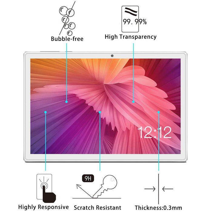 2 Pcs 9H 2.5D Explosion-Proof Tempered Glass Film For Teclast M30