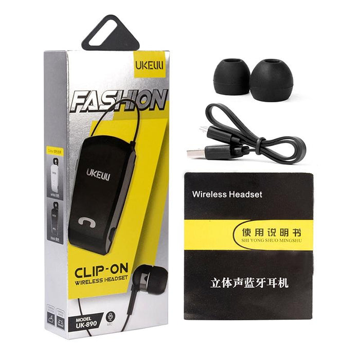 Uk-890 Dsp Noise Reduction Pull Cable Bluetooth Earphone Without Vibration