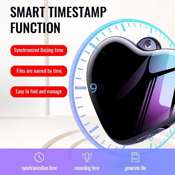 Heart Pendant Smart Hd Noise Reduction Voice Control Recording Pen Capacity 64Gb