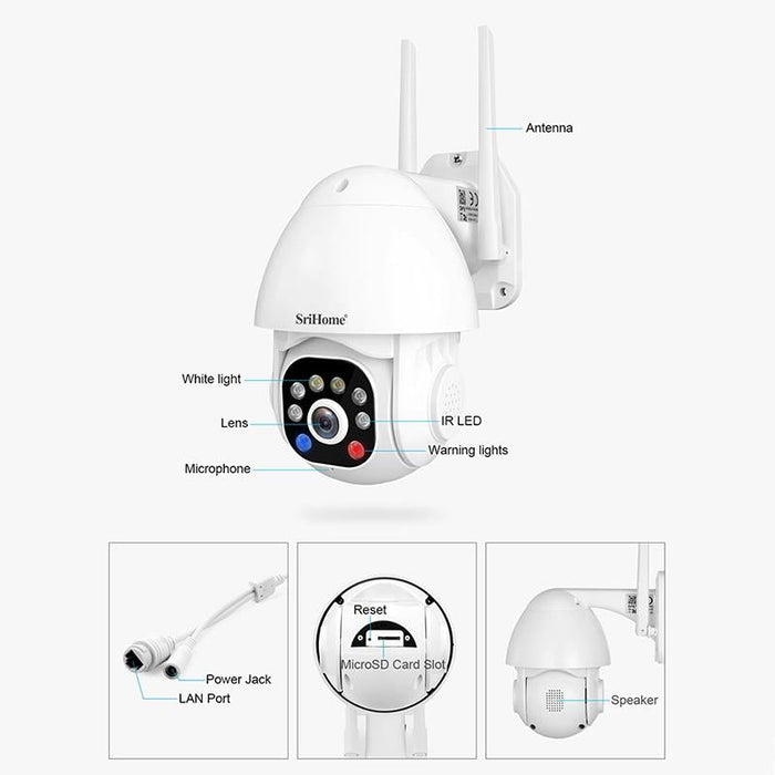 3Mp Sound And Light Alarm Ip66 Waterproof Dome Camera