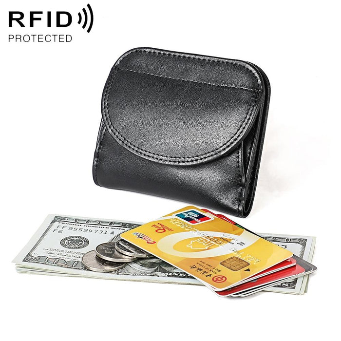 Women Leather Rfid Blocking Coin Purse - Compact Design
