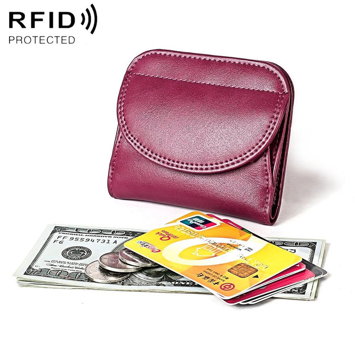 Women Leather Rfid Blocking Coin Purse - Compact Design