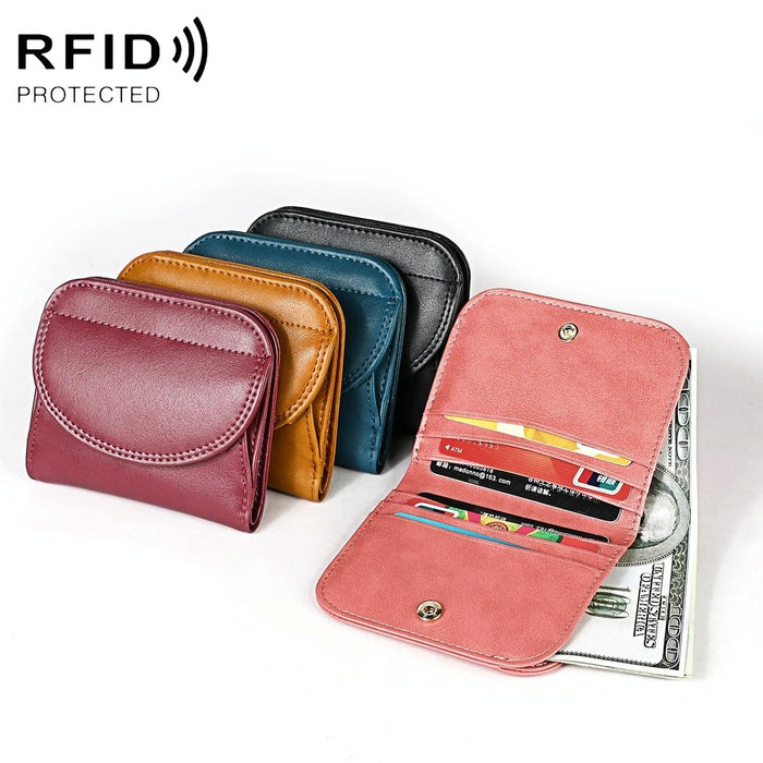 Women Leather Rfid Blocking Coin Purse - Compact Design