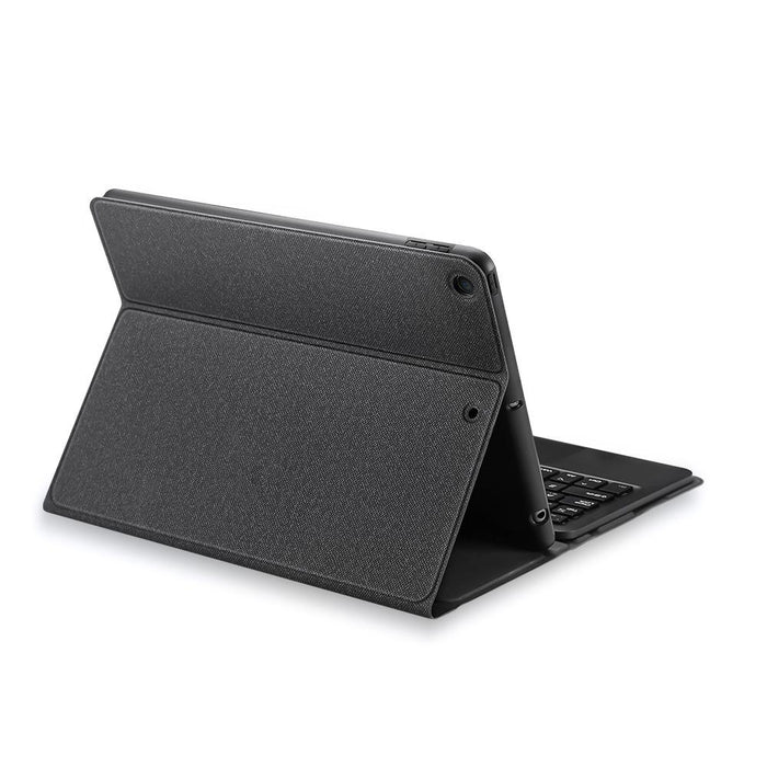 Bluetooth Keyboard Leather Case With Touchpad & Smart Sleep Function For Ipad 10.2 2021 / 2020 / 2019 Black