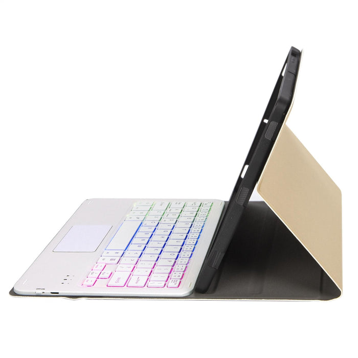 A07B-As Lambskin Pen Slot Touch Pad Backlight Bluetooth Keyboard Leather Tablet Case For Ipad 9.7 2018&2017 / Pro 9.7 / Air 2