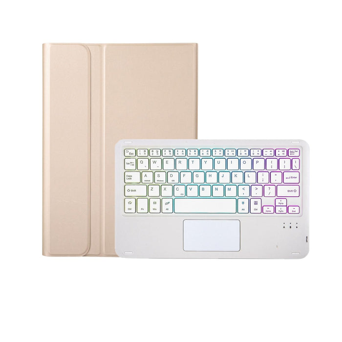 Lambskin Pen Slot Touch Pad Backlight Bluetooth Keyboard Leather Tablet Case For Ipad 10.2 2021&2020&2019/Air 2019/Pro 10.5