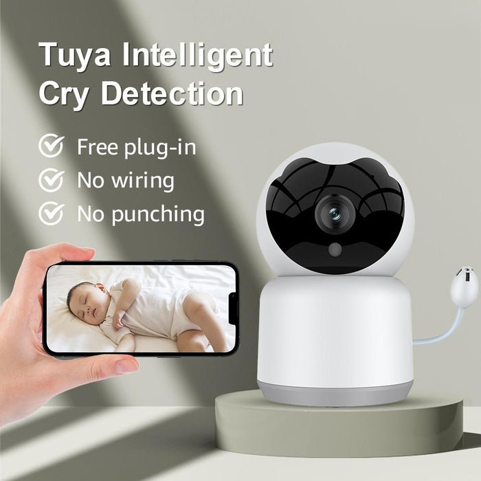 Home Baby Wireless Camera Support Infrared Night Vision / Baby Crying Detection With Temperature And Humidity Sensor White