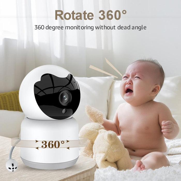 Home Baby Wireless Camera Support Infrared Night Vision / Baby Crying Detection With Temperature And Humidity Sensor White