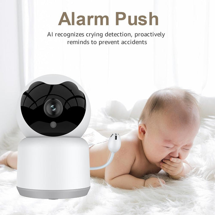 Home Baby Wireless Camera Support Infrared Night Vision / Baby Crying Detection With Temperature And Humidity Sensor White