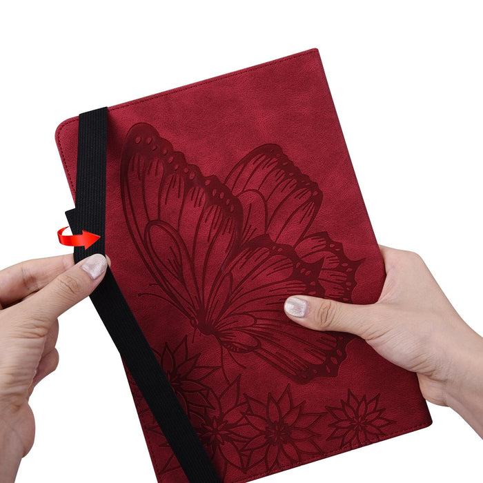 Big Butterfly Embossed Leather Tablet Case