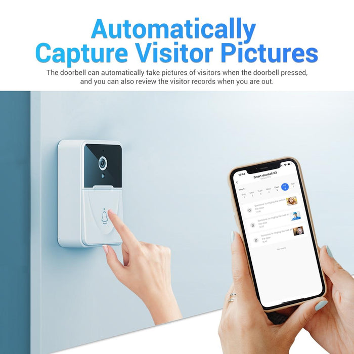 Smart Doorbell Camera Support Mobile App & Two-Way Voice & Cloud Storage