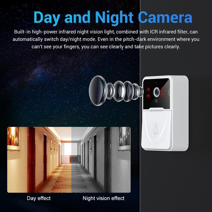 Smart Doorbell Camera Support Mobile App & Two-Way Voice & Cloud Storage