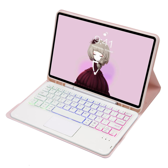 For Samsung Galaxy Tab S6 Lite A610B-As Candy Colour Backlight Bluetooth Keyboard Leather Tablet Case