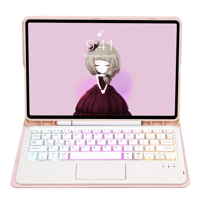 For Samsung Galaxy Tab S6 Lite A610B-As Candy Colour Backlight Bluetooth Keyboard Leather Tablet Case