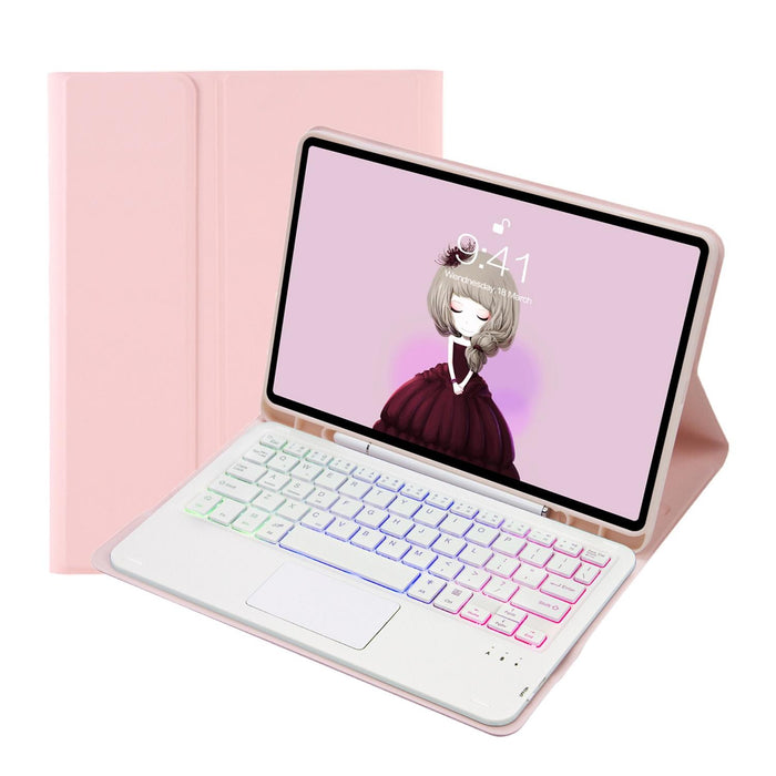 For Samsung Galaxy Tab S6 Lite A610B-As Candy Colour Backlight Bluetooth Keyboard Leather Tablet Case