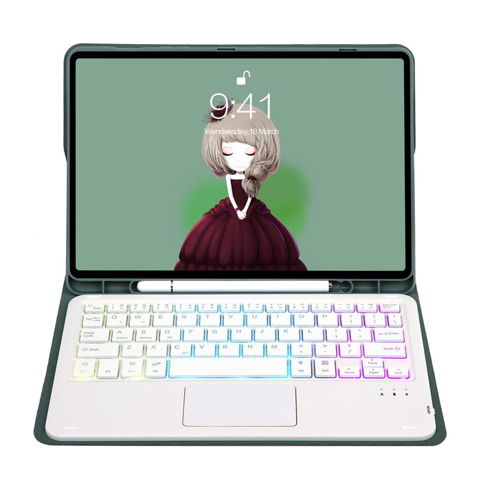 For Samsung Galaxy Tab S6 Lite A610B-As Candy Colour Backlight Bluetooth Keyboard Leather Tablet Case