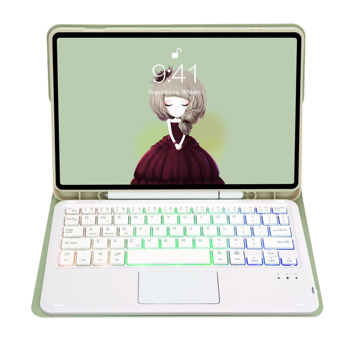 For Samsung Galaxy Tab S6 Lite A610B-As Candy Colour Backlight Bluetooth Keyboard Leather Tablet Case